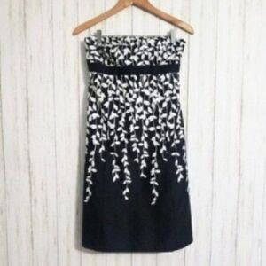 Loft Strapless Vine Print A-Line Dress
